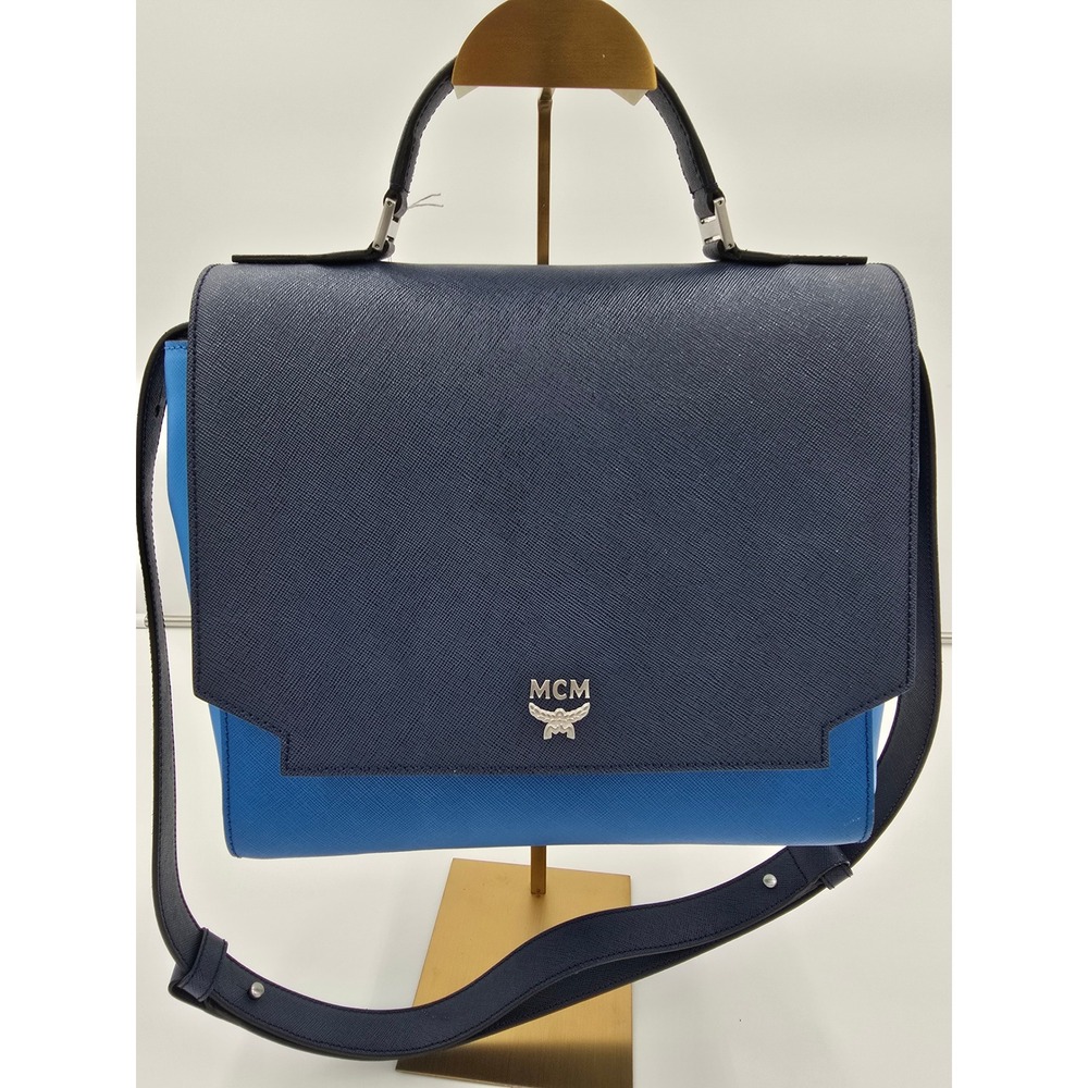 MCM Blue Two Tone Crossbody Bag